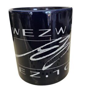 WEZW FM 93 Mug Navy Blue Ceramic Coffee Cup With Handle